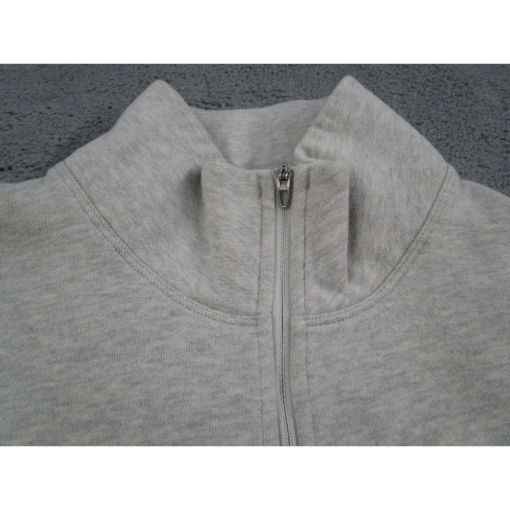 Lululemon Mens Quarter Zip Sweatshirt Heather Gray Fleece Pullover Mock Neck
